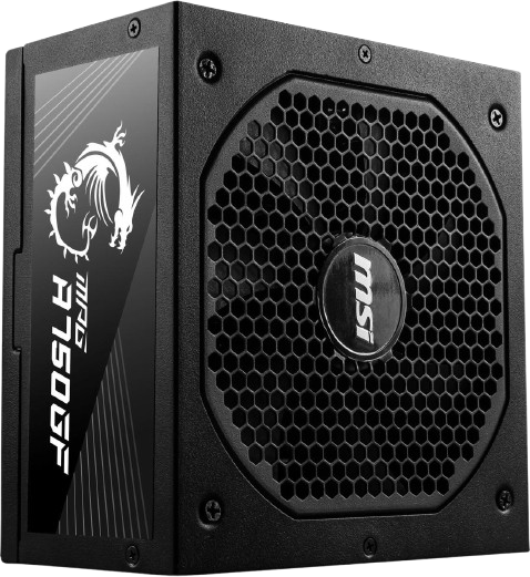 MSI MPG A750GF 750 W 80+ Gold Certified Fully Modular ATX Power Supply