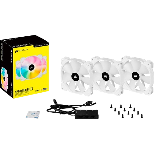 Corsair iCUE SP RGB ELITE 47.73 CFM 120 mm Fans 3-Pack
